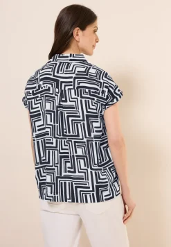 Gedessineerde overhemdblouse