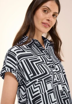 Gedessineerde overhemdblouse