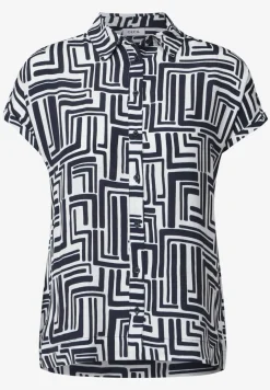 Gedessineerde overhemdblouse