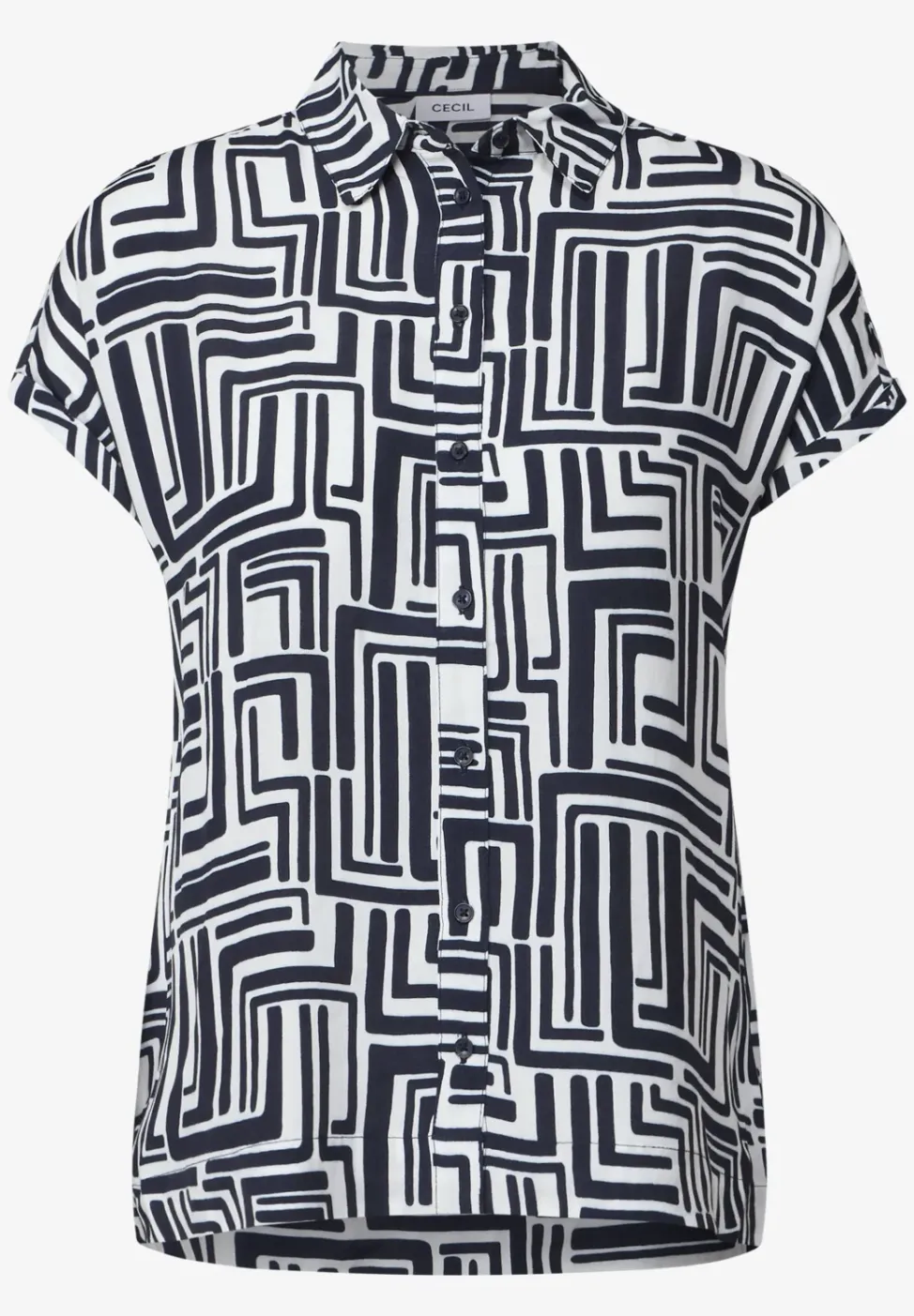 Gedessineerde overhemdblouse