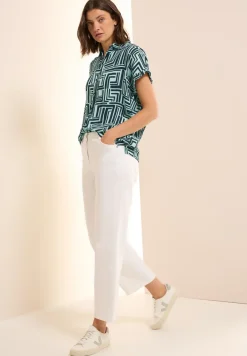 Gedessineerde overhemdblouse