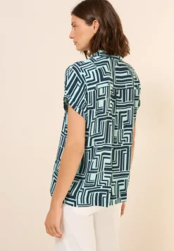 Gedessineerde overhemdblouse
