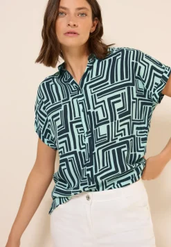 Gedessineerde overhemdblouse