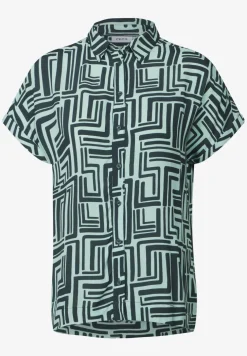 Gedessineerde overhemdblouse