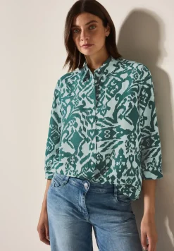 Gedessineerde overhemdblouse