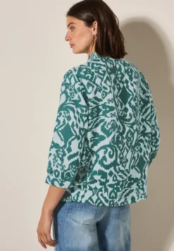 Gedessineerde overhemdblouse