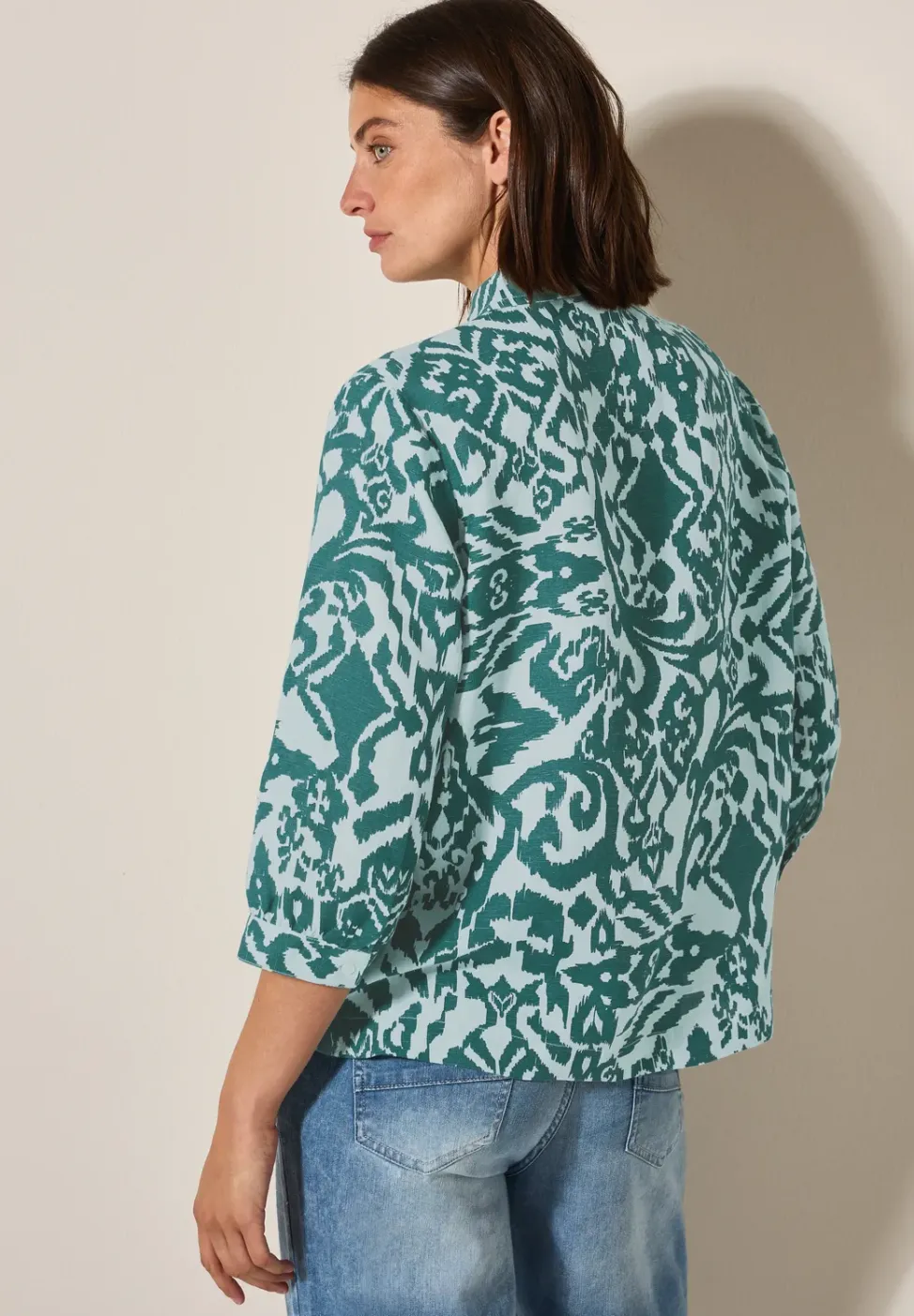 Gedessineerde overhemdblouse