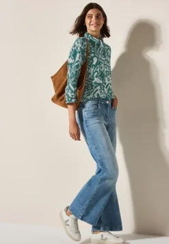 Gedessineerde overhemdblouse
