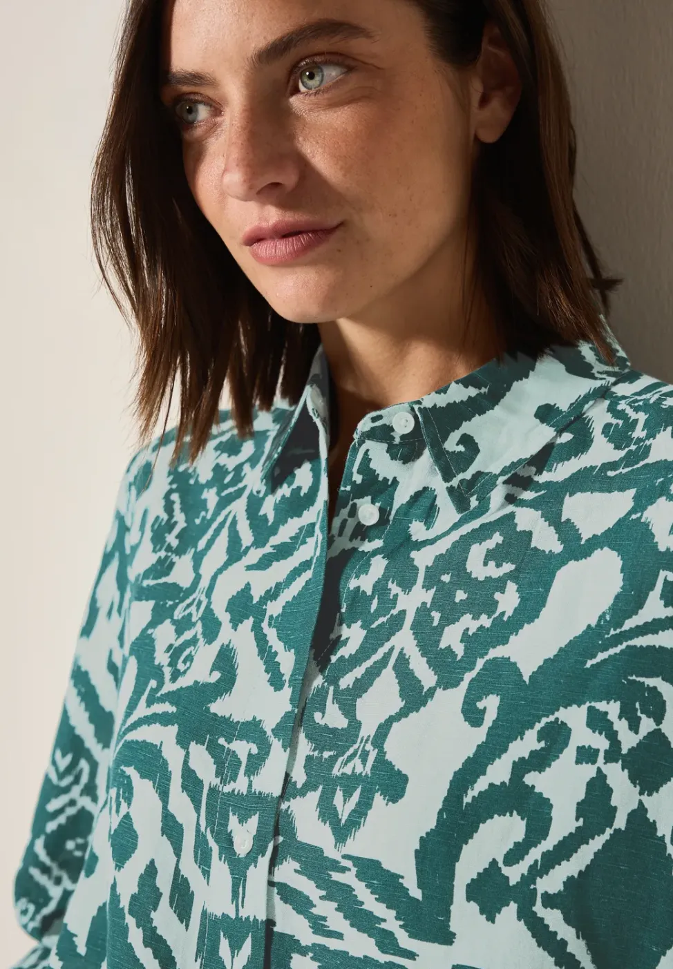 Gedessineerde overhemdblouse