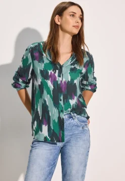 Gedessineerde seersucker blouse
