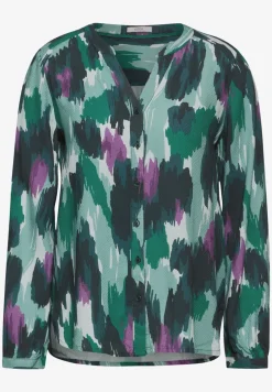 Gedessineerde seersucker blouse