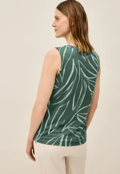 Gedessineerde top met gespleten hals