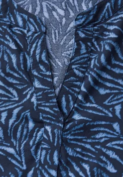 Gedessineerde blouse met gespleten hals