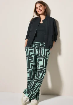 Gedessineerde broek met structuur
