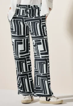 Gedessineerde broek met structuur