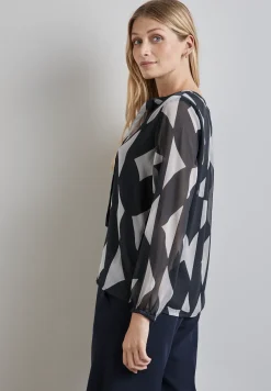 Gedessineerde chiffon blouse