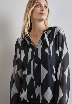 Gedessineerde chiffon blouse