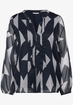 Gedessineerde chiffon blouse