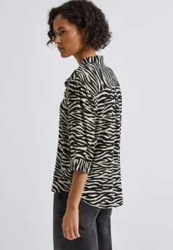 Gedessineerde overhemdblouse