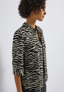 Gedessineerde overhemdblouse