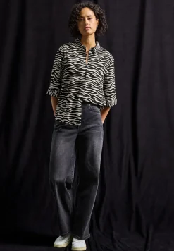Gedessineerde overhemdblouse