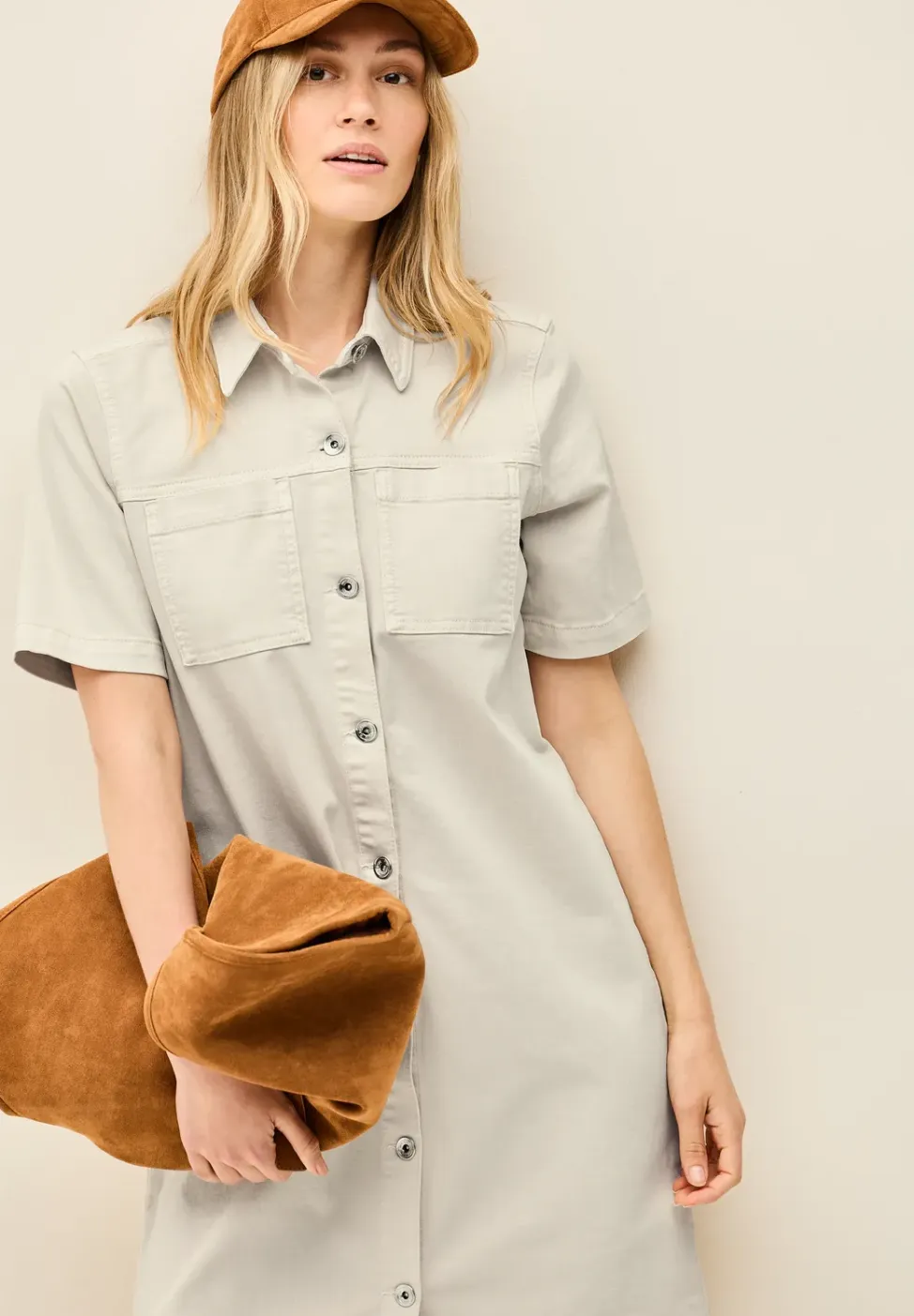 Gekleurde denim blousejurk