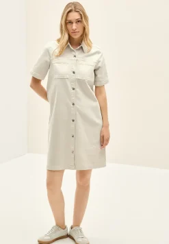 Gekleurde denim blousejurk
