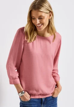 Gemêleerde blouse met ronde hals
