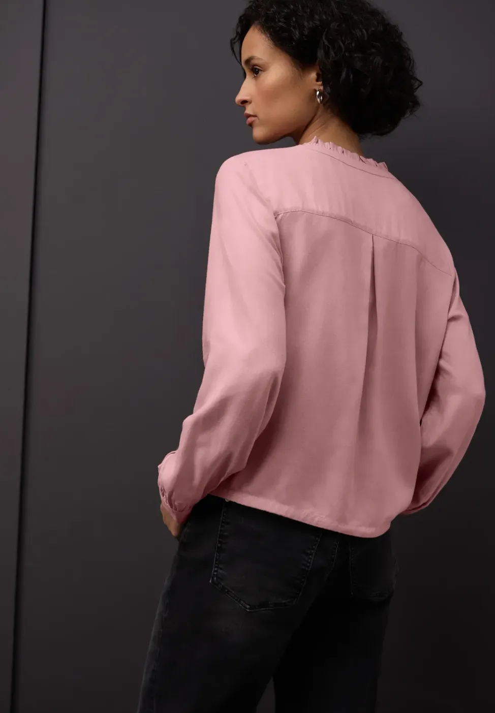Gemêleerde blouse met ruches