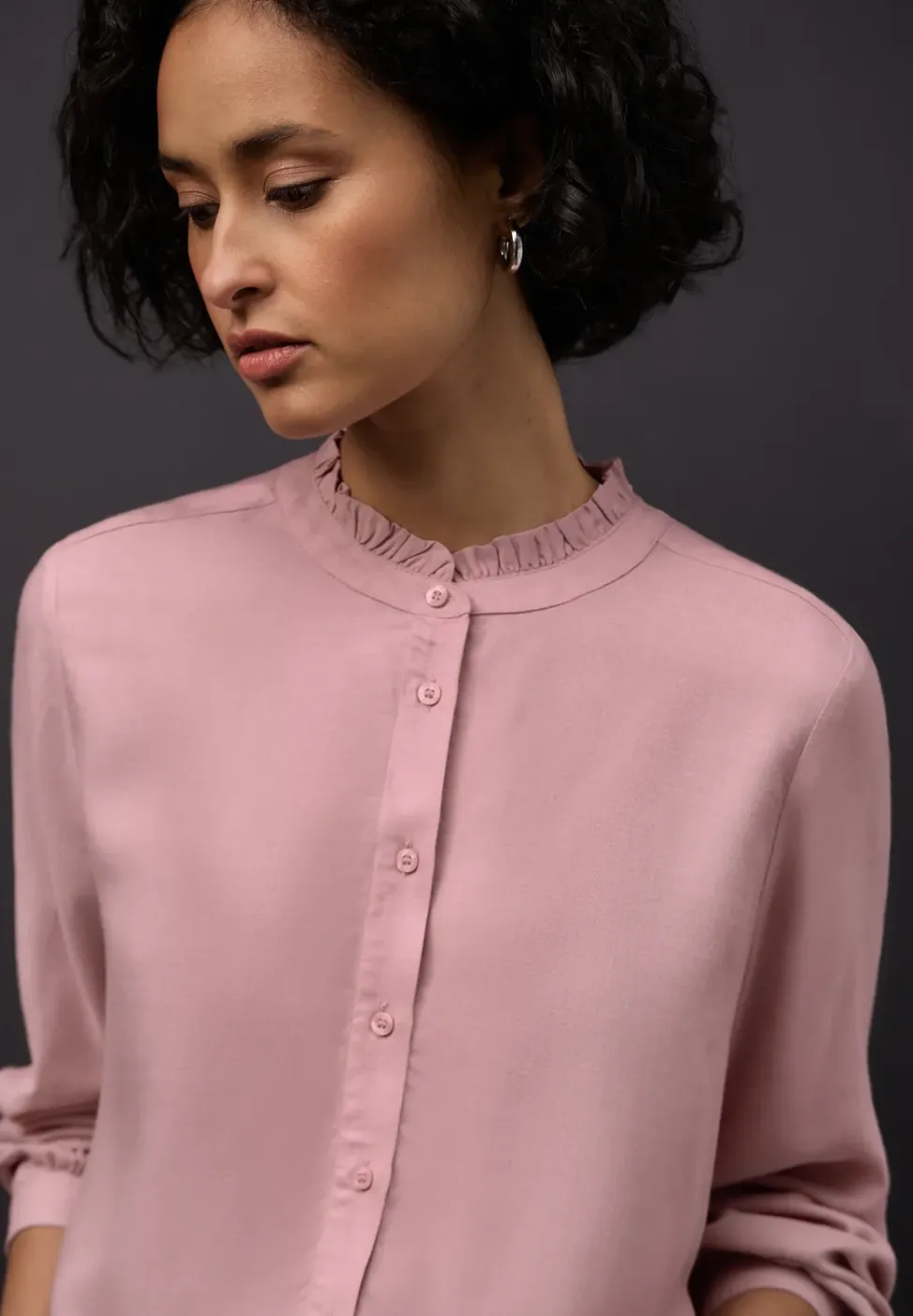 Gemêleerde blouse met ruches