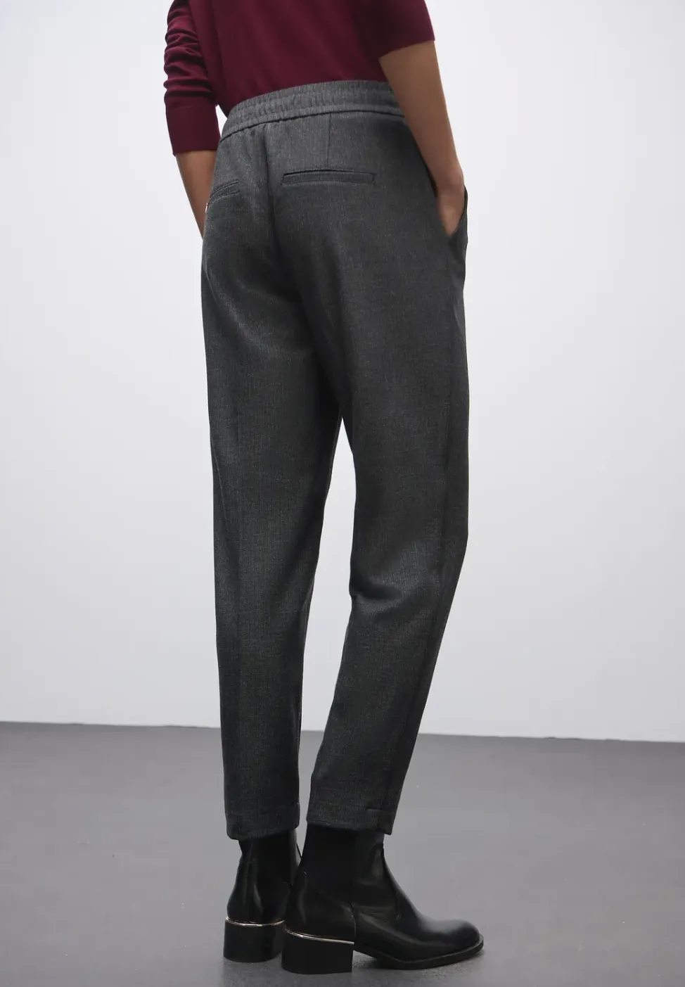 Gemêleerde broek met band