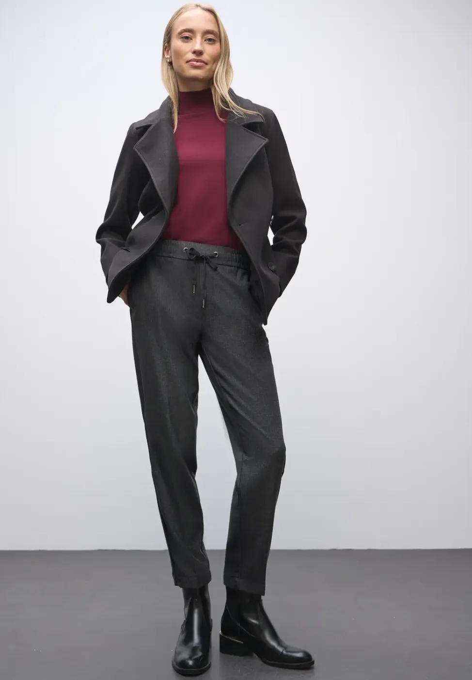 Gemêleerde broek met band