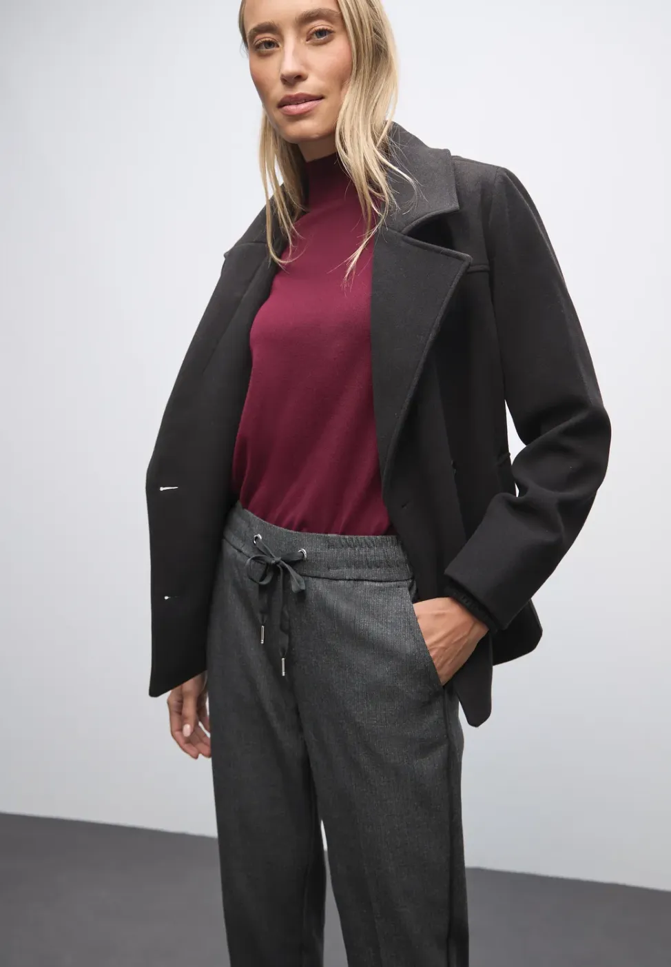 Gemêleerde broek met band