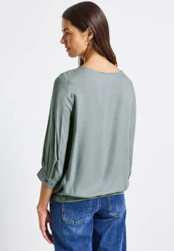 Gemêleerde blouse met ronde hals