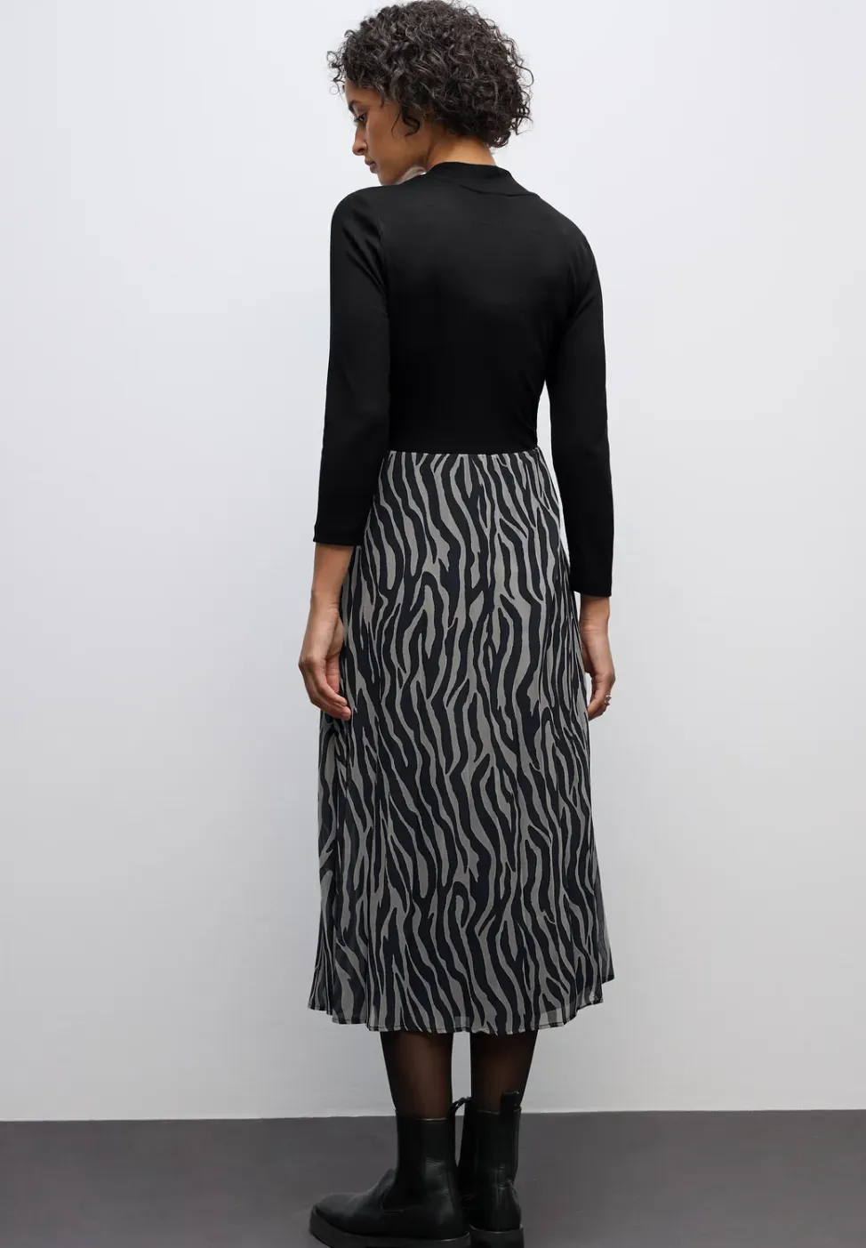 Geplooide chiffon jurk