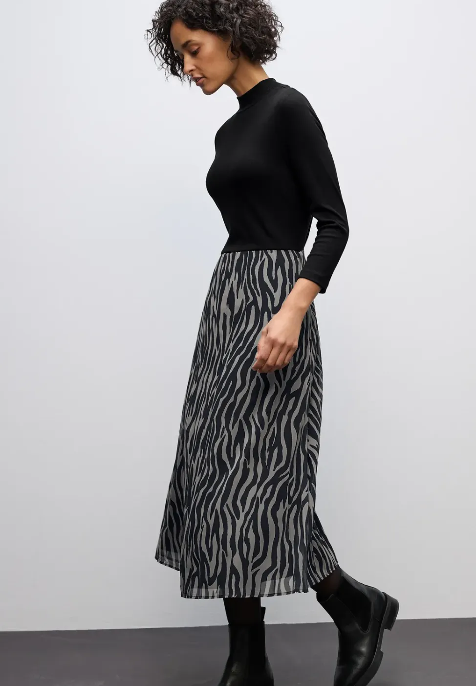 Geplooide chiffon jurk