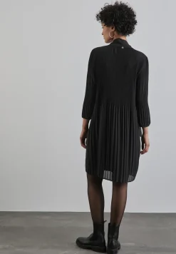 Geplooide jurk met strik