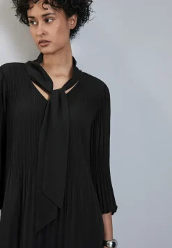 Geplooide jurk met strik