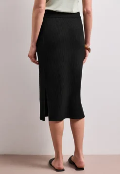 Geribde midirok met elastische tailleband