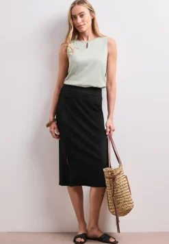 Geribde midirok met elastische tailleband