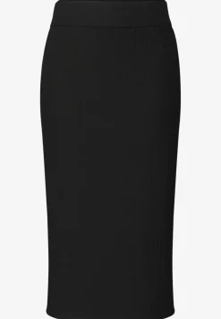 Geribde midirok met elastische tailleband