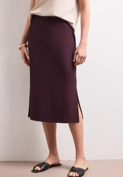 Geribde midirok met elastische tailleband
