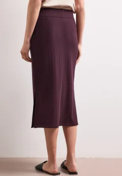 Geribde midirok met elastische tailleband