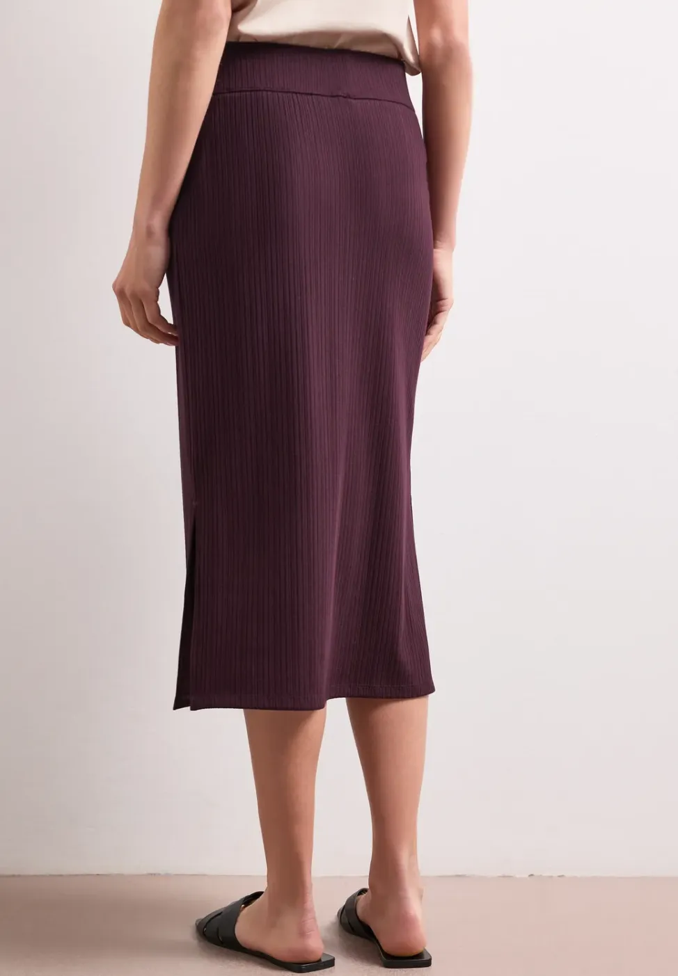 Geribde midirok met elastische tailleband