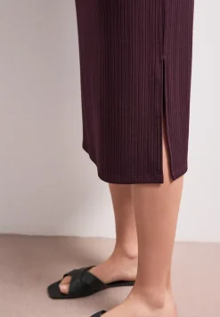 Geribde midirok met elastische tailleband