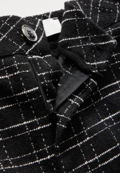 Geruite bouclé broek