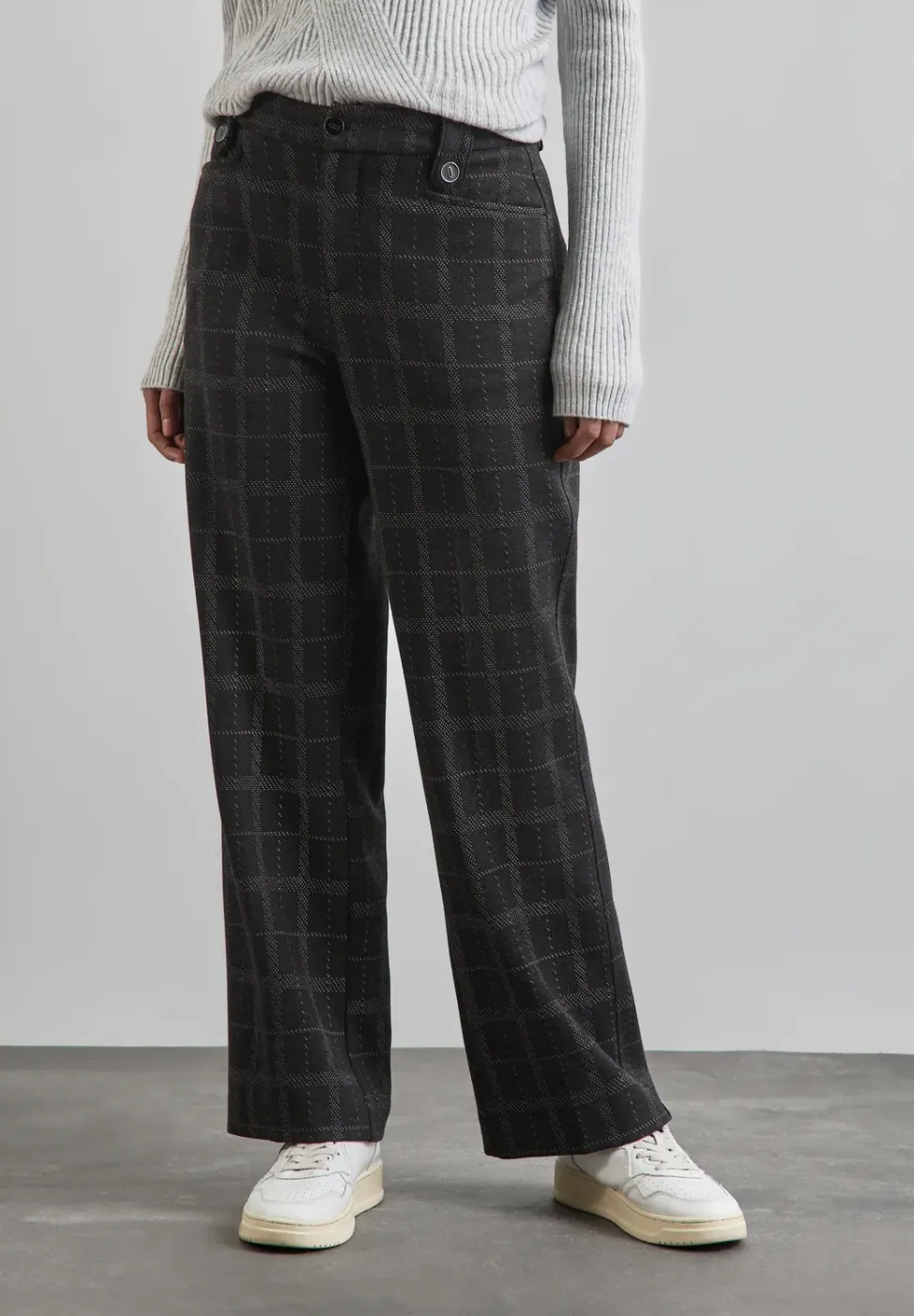Geruite broek met rechte pijpen