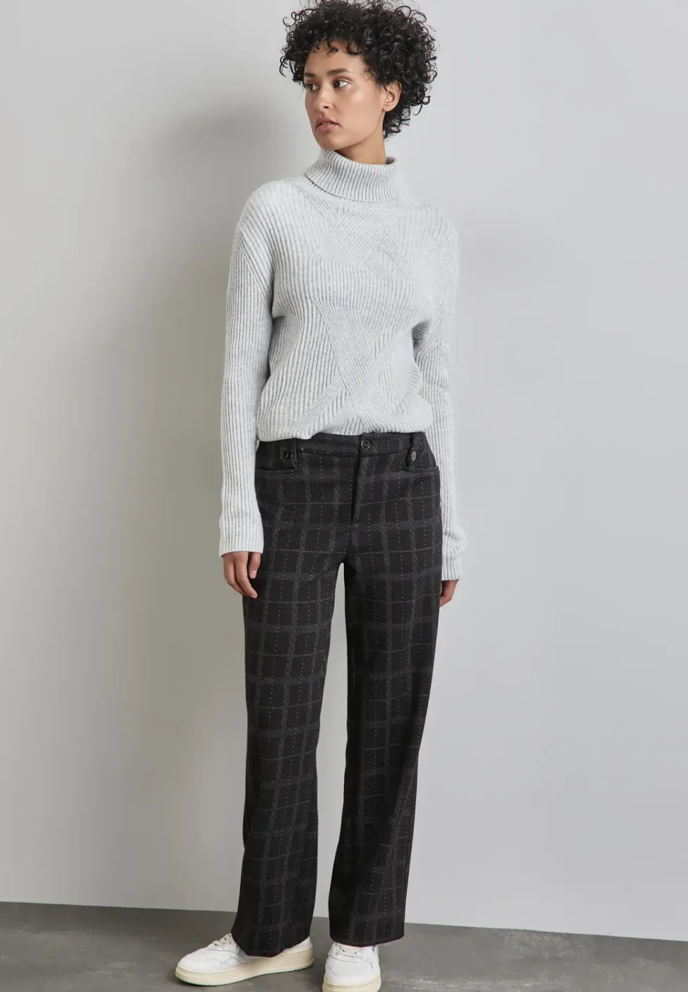 Geruite broek met rechte pijpen
