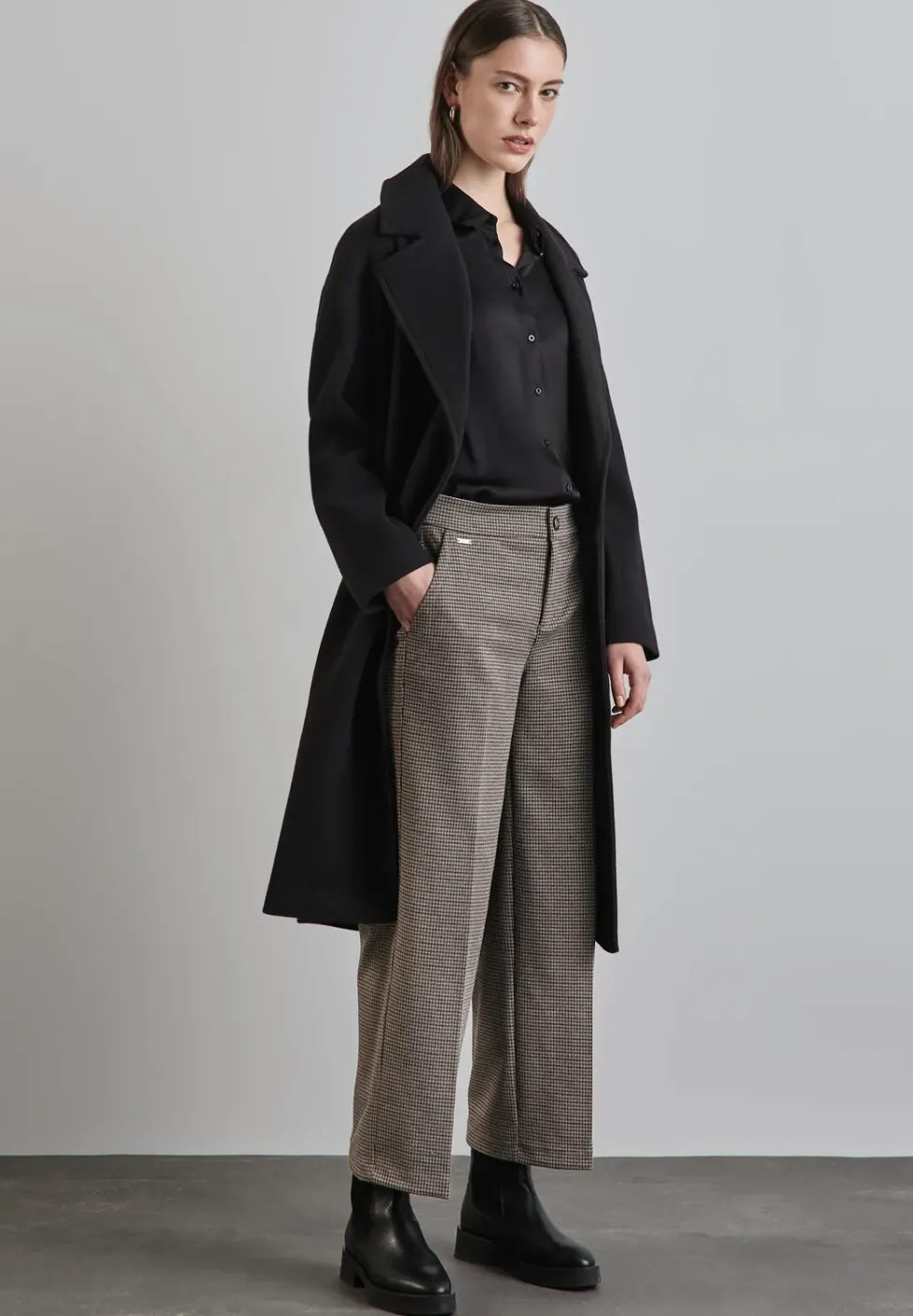 Geruite broek met wijde pijpen