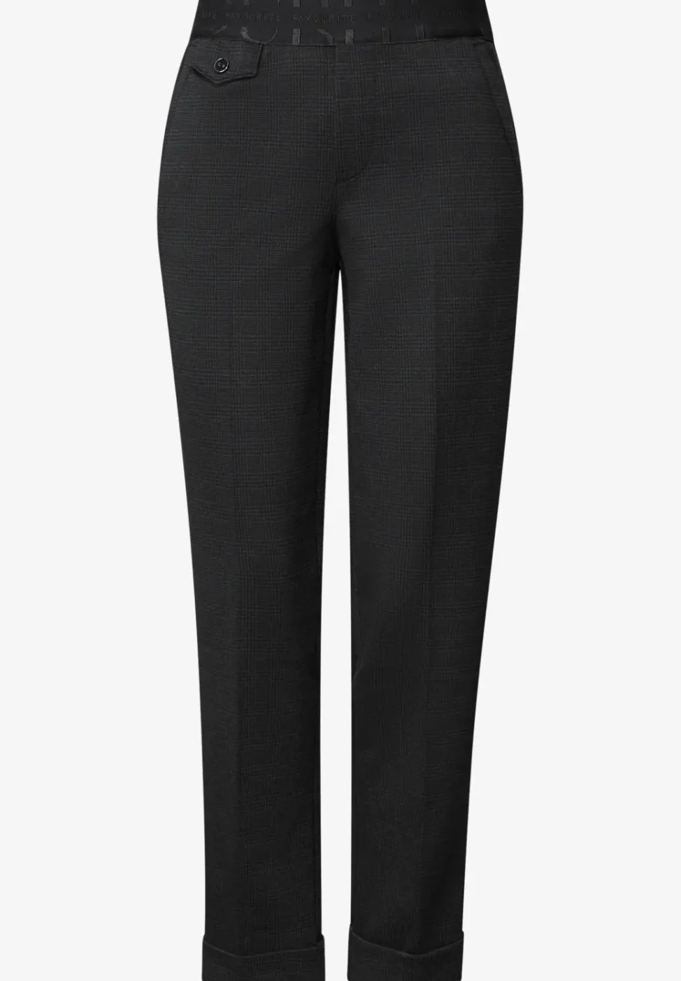 Geruite chino met band in de taille